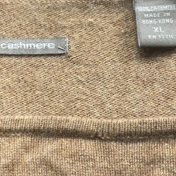 Vintage Valerie Stevens 100% Cashmere Camel Tan Made in Hong Kong Crew Sweater - Picture 6 of 6